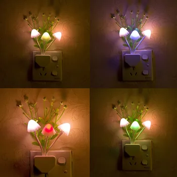 Romantický Farebné Senzor LED Húb Nočné Svetlo Nástenné Svietidlo Domova Húb Lampa Domov led príslušenstvo svetlá izba dekor led
