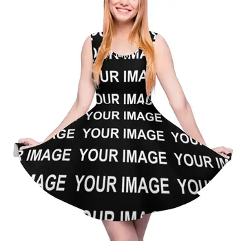 Váš Obrázok Prispôsobené Šaty Vysoký Pás Zákazku Dizajn Bežné Šaty Letné Žena Veľká Veľkosť Kawaii Vytlačené Skate Šaty