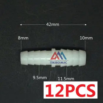 12 ks 8 mm*10 mm Rovno Zníženie Konektor Montáž Plastových Ostnatým Zníženie Konektor PE