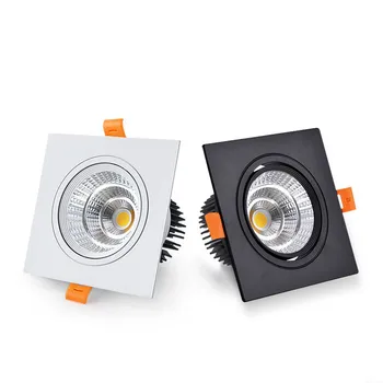 Stmievateľné Pozornosti Stropné Svietidlo Zapustené COB LED Downlight Ac 220V jednoduché Dvojité Hranaté Led Spot Light 7w 15w 12w Spálňa Izba