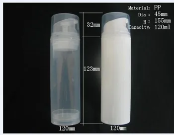 30pcs/veľa PP 120ml airless fľaša bieleho jasné farby airless čerpadlo pre mlieko BB krém fľaša vákuovej fľaše
