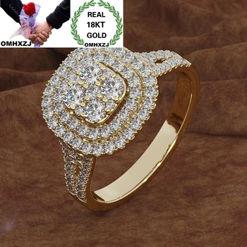 OMHXZJ Veľkoobchod Európskej Módy Žena, Dievča Strany, Narodeninám, Svadobný Dar, Lesklé Námestie AAA Zirkón 18KT Rose White Gold Ring RR997